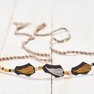 [ZOBD21] Bidri Autum Leaf Necklace