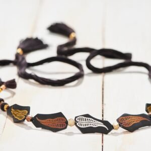 [ZOBD26] Bidri Autum Leaves Necklace
