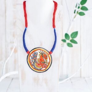 [ZOLP27] Bommalata Laal Mor Tie Up Necklace